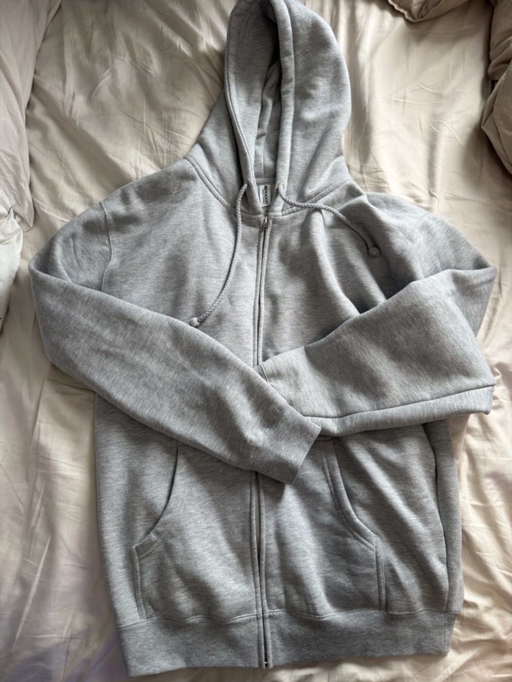 Light Gray Women's Zip Hoodie Sweatshirt